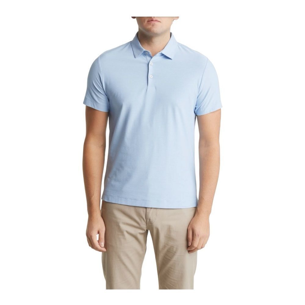 Robert Barakett Mens Hickman Short Sleeve Blue Bell Polo Shirt Size Large